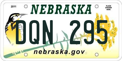 NE license plate DQN295