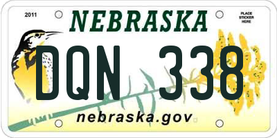 NE license plate DQN338