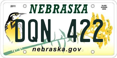 NE license plate DQN422