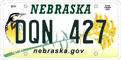 NE license plate DQN427