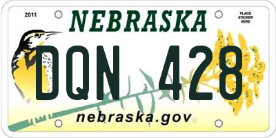 NE license plate DQN428