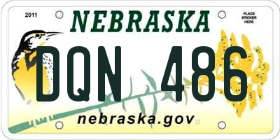 NE license plate DQN486