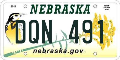 NE license plate DQN491