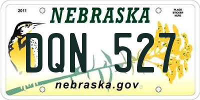 NE license plate DQN527