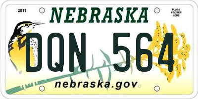 NE license plate DQN564