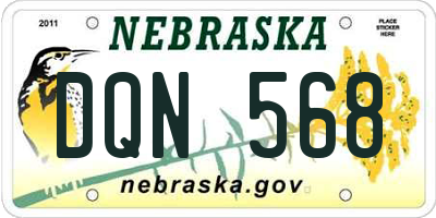 NE license plate DQN568