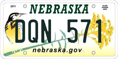NE license plate DQN571