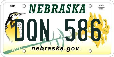 NE license plate DQN586