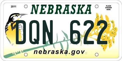 NE license plate DQN622