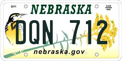 NE license plate DQN712