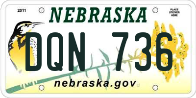 NE license plate DQN736