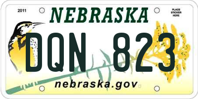 NE license plate DQN823