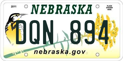 NE license plate DQN894