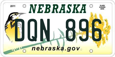 NE license plate DQN896