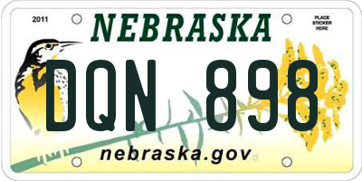 NE license plate DQN898