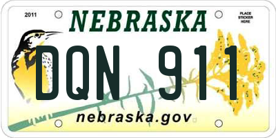 NE license plate DQN911