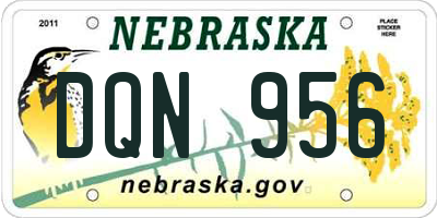 NE license plate DQN956