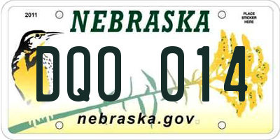NE license plate DQO014