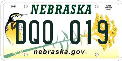 NE license plate DQO019