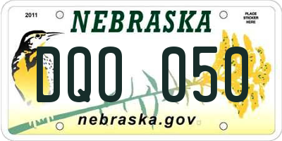 NE license plate DQO050