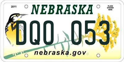 NE license plate DQO053