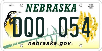 NE license plate DQO054