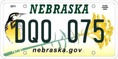 NE license plate DQO075