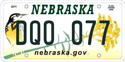 NE license plate DQO077