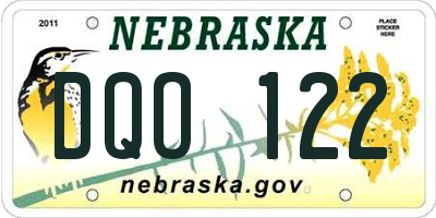 NE license plate DQO122