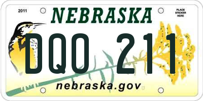 NE license plate DQO211