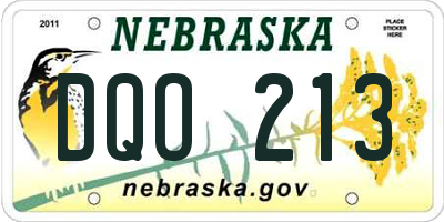 NE license plate DQO213