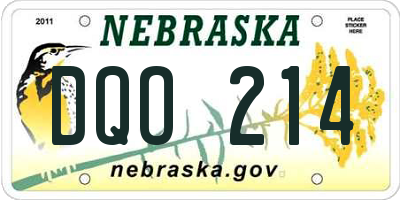 NE license plate DQO214