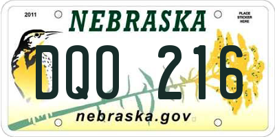 NE license plate DQO216