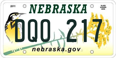 NE license plate DQO217