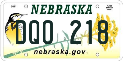 NE license plate DQO218