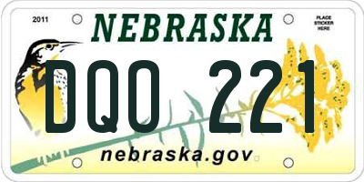 NE license plate DQO221