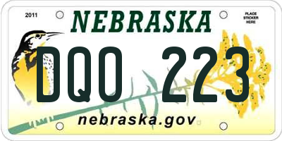NE license plate DQO223