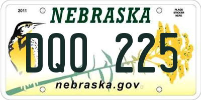 NE license plate DQO225