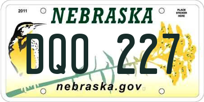 NE license plate DQO227