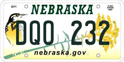 NE license plate DQO232