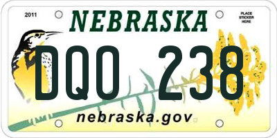 NE license plate DQO238