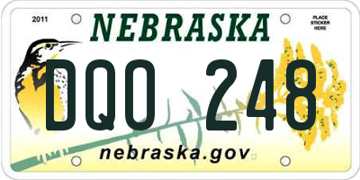 NE license plate DQO248