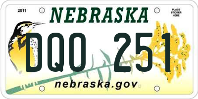 NE license plate DQO251
