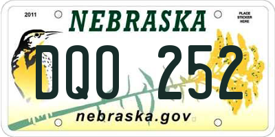 NE license plate DQO252