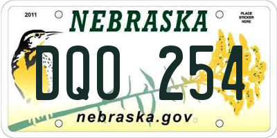 NE license plate DQO254