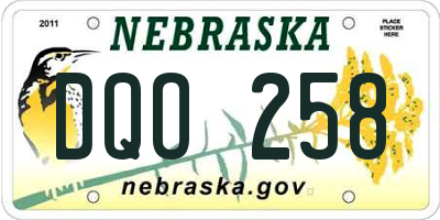 NE license plate DQO258