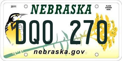 NE license plate DQO270