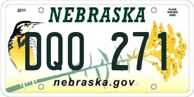 NE license plate DQO271