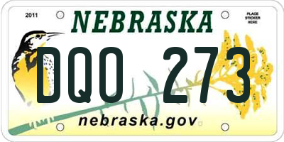 NE license plate DQO273