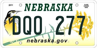 NE license plate DQO277